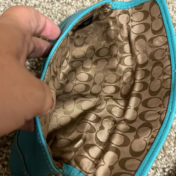 Coach Women’s Leather Buckle Flap Wristlet, Blue - Picture 12 of 16